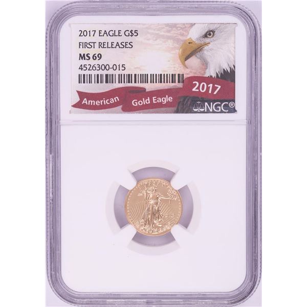 2017 $5 American Gold Eagle Coin NGC MS69 First Releases