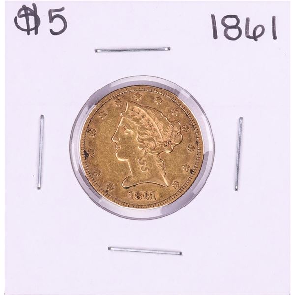 1861 $5 Liberty Head Half Eagle Gold Coin