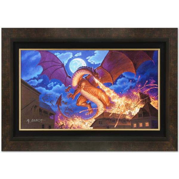 Greg Hildebrandt "Smaug Destroys Laketown" Print Giclee on Canvas