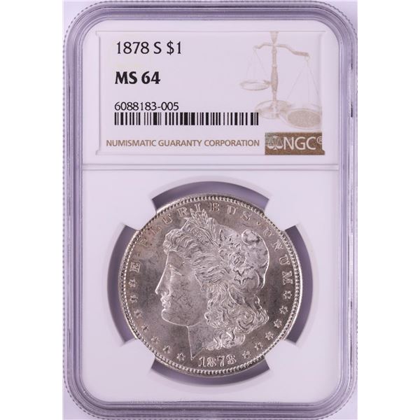 1878-S $1 Morgan Silver Dollar Coin NGC MS64