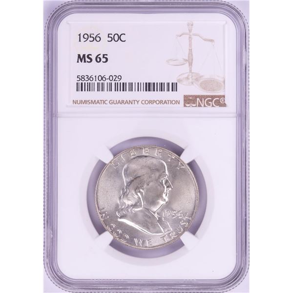 1956 Franklin Half Dollar Coin NGC MS65