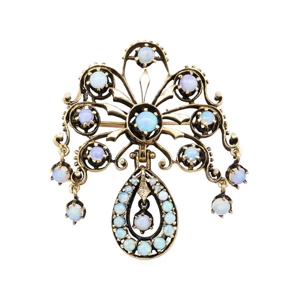 14KT Yellow Gold 4.41 ctw Opal Pendant-Pin