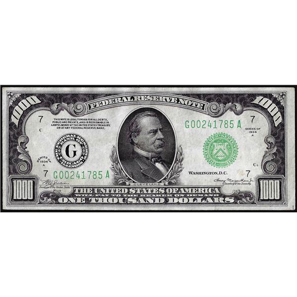1934A $1,000 Federal Reserve Note Chicago