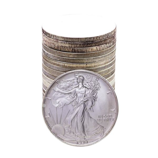 Roll of (20) Brilliant Uncirculated 1990 $1 American Silver Eagle Coins