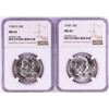 Image 1 : Lot of 1958 & 1958-D Franklin Half Dollar Coins NGC MS63