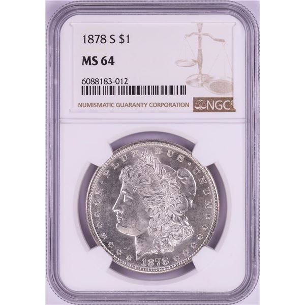 1878-S $1 Morgan Silver Dollar Coin NGC MS64