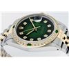 Image 9 : Rolex Men's Two Tone Green Vignette VS Diamond Oyster Perpetual Datejust Wristwatch