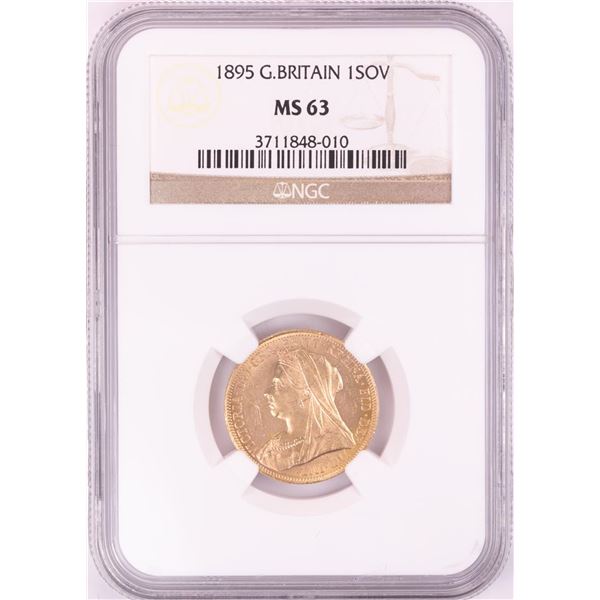 1895 Great Britain 1 Sovereign Gold Coin NGC MS63