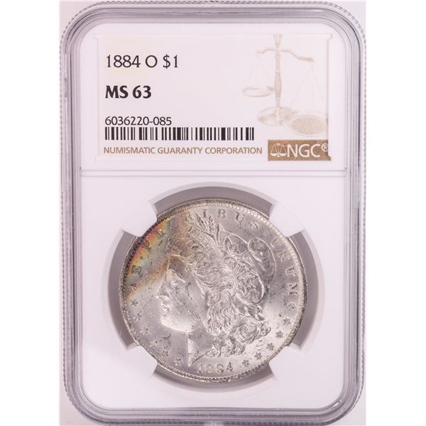 1884-O $1 Morgan Silver Dollar Coin NGC MS63 Great Toning