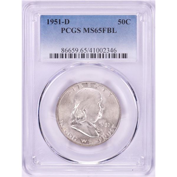 1951-D Franklin Half Dollar Coin PCGS MS65FBL
