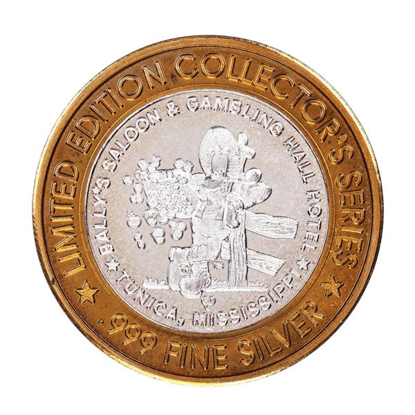 .999 Silver Ballys Saloon & Gambling Hall $10 Casino Gaming Token Limited Edition