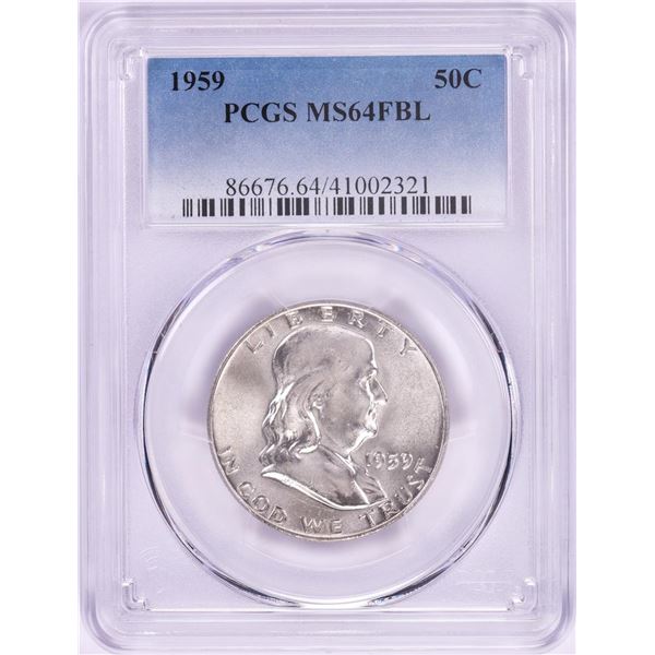 1959 Franklin Half Dollar Coin PCGS MS64FBL