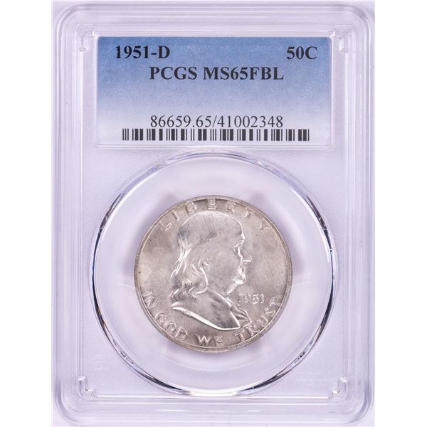 1951-D Franklin Half Dollar Coin PCGS MS65FBL
