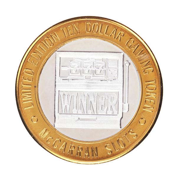 .999 Silver McCarran International Airport $10 Casino Limited Edition Gaming Token