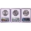 Image 2 : Lot of (3) 1955 Franklin Half Dollar Coins NGC MS63