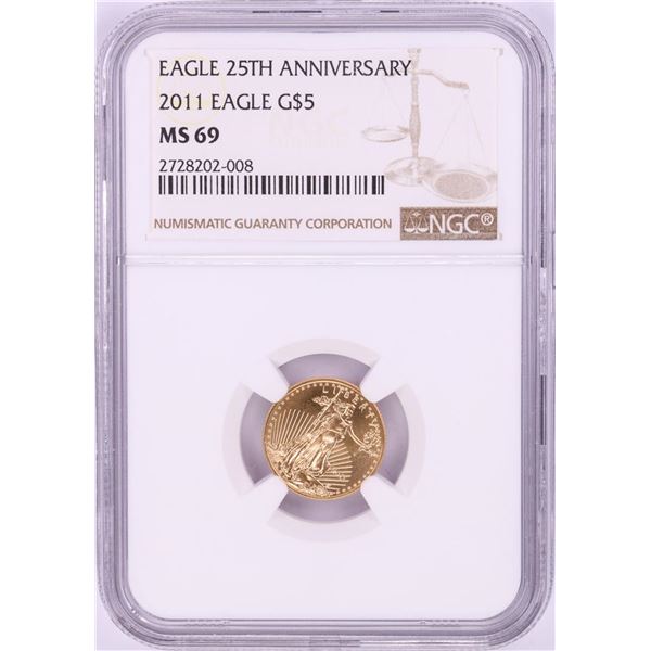 2011 $5 American Gold Eagle Coin NGC MS69