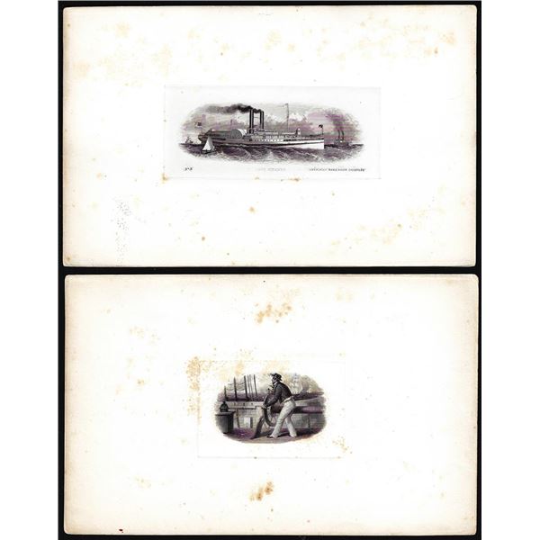 Lot of (2) 1800's Vignette from Original Proof Plates