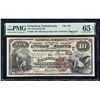 Image 1 : 1882BB $10 Gettysburg, PA CH# 611 National Currency Note PMG Gem Uncirculated 65EPQ