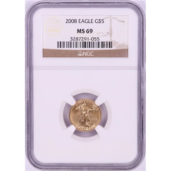 2008 $5 American Gold Eagle Coin NGC MS69