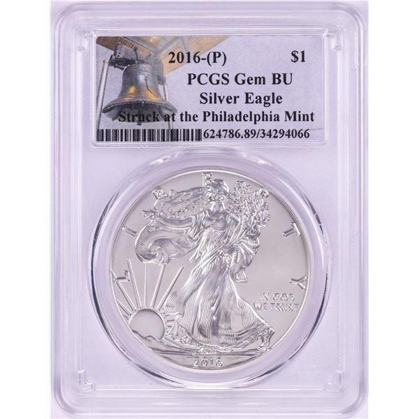2016-P $1 American Silver Eagle Coin PCGS Gem BU Struck at the Philadelphia Mint
