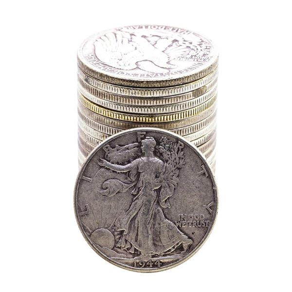 Roll of (20) Mixed Date Walking Liberty Half Dollar Coins