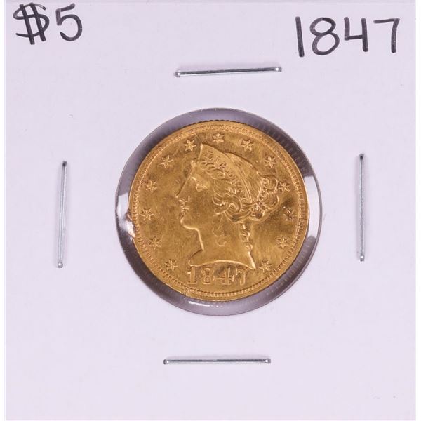 1847 $5 Liberty Head Half Eagle Gold Coin