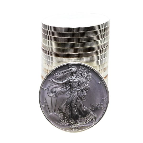 Roll of (20) Brilliant Uncirculated 1993 $1 American Silver Eagle Coins