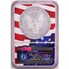 Image 2 : 2019-W $1 Proof American Silver Eagle Coin NGC PF70 Ultra Cameo Congratulations Flag