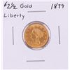 Image 1 : 1879 $2 1/2 Liberty Head Quarter Eagle Gold Coin