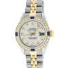 Image 2 : Rolex Ladies Two Tone Steel & Gold Silver Diamond & Sapphire Datejust Wristwatch