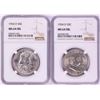 Image 1 : Lot of (2) 1954-D Franklin Half Dollar Coins NGC MS64FBL