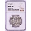 Image 1 : 1956 Franklin Half Dollar Coin NGC MS64FBL