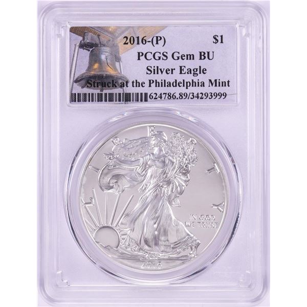 2016-P $1 American Silver Eagle Coin PCGS Gem BU Struck at the Philadelphia Mint