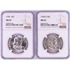 Image 1 : Lot of 1958 & 1958-D Franklin Half Dollar Coins NGC MS63