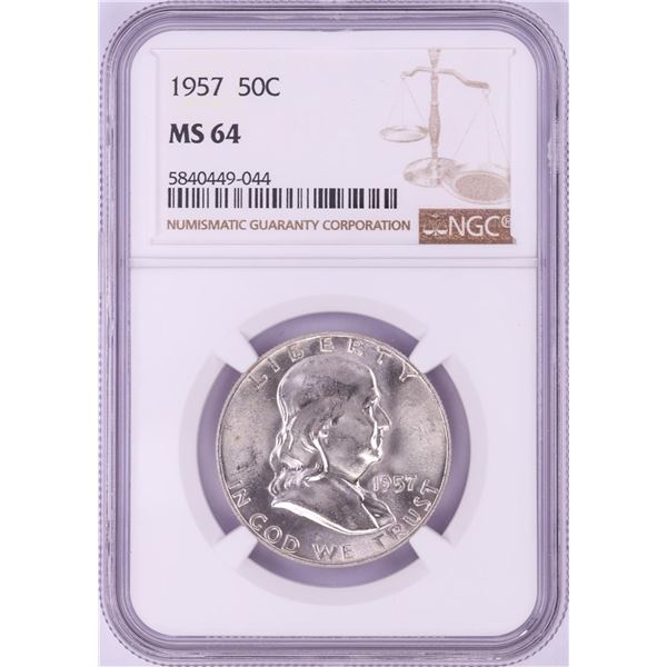 1957 Franklin Half Dollar Coin NGC MS64