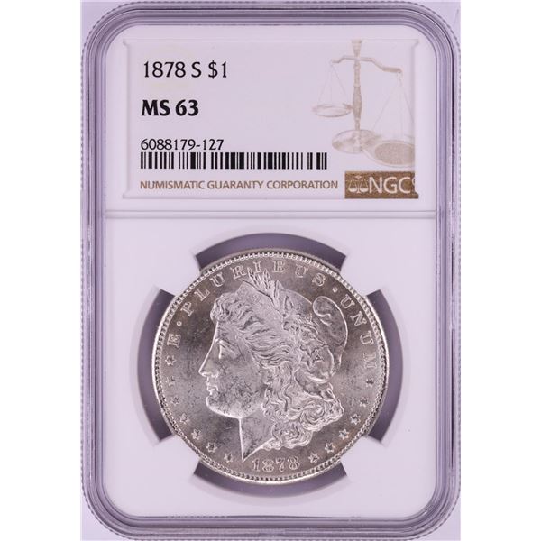 1878-S $1 Morgan Silver Dollar Coin NGC MS63