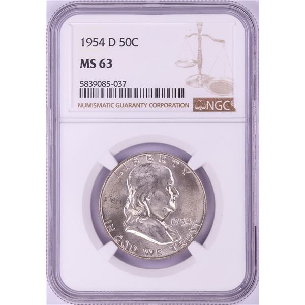 1954-D Franklin Half Dollar Coin NGC MS63