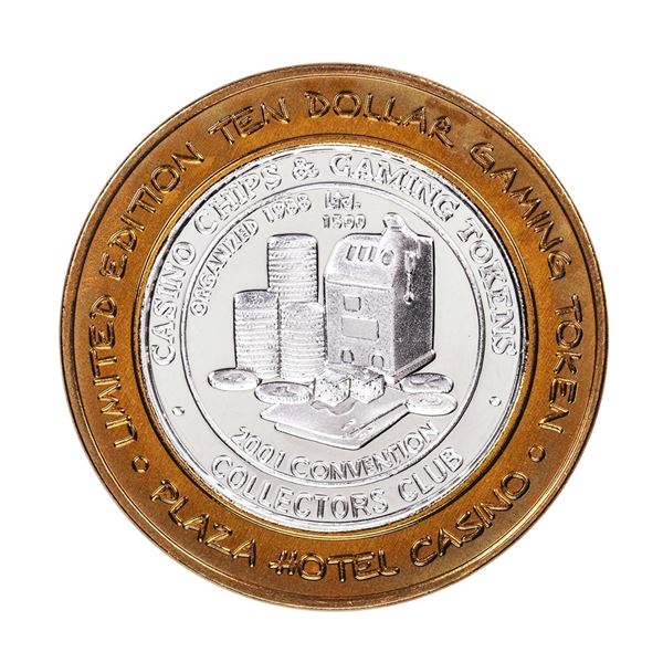 .999 Fine Silver Plaza Casino Las Vegas, NV $10 Limited Edition Gaming Token