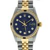 Image 2 : Rolex Men's Two Tone Blue Diamond & Sapphire Oyster Perpetual Datejust Wristwatch