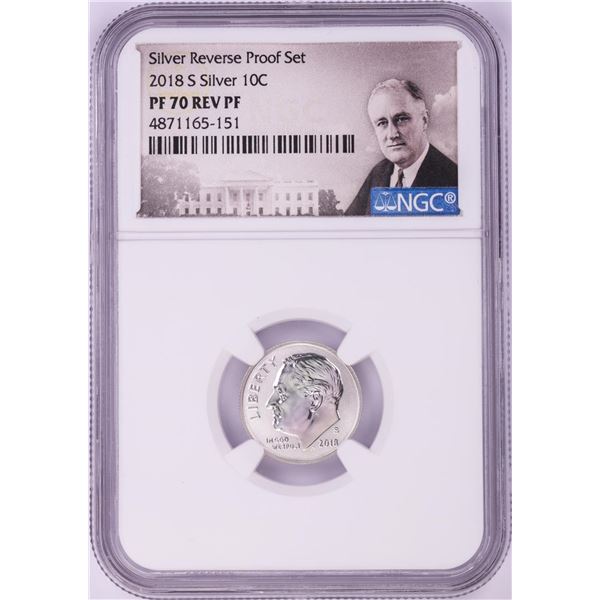2018-S Reverse Proof Roosevelt Dime Silver Coin NGC PF70 Rev PF