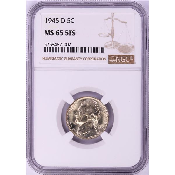 1945-D Jefferson Nickel Coin NGC MS65 5FS