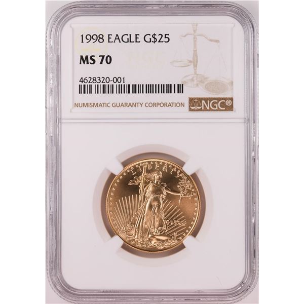 1998 $25 American Gold Eagle Coin NGC MS70