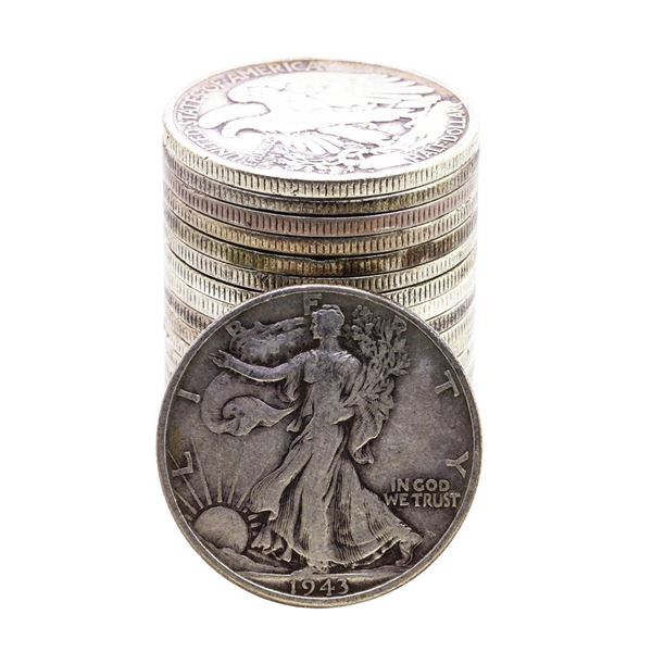 Roll of (20) Mixed Date Walking Liberty Half Dollar Coins