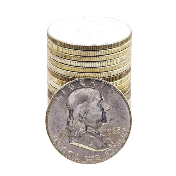 Roll of (20) Brilliant Uncirculated 1963-D Franklin Half Dollar Coins