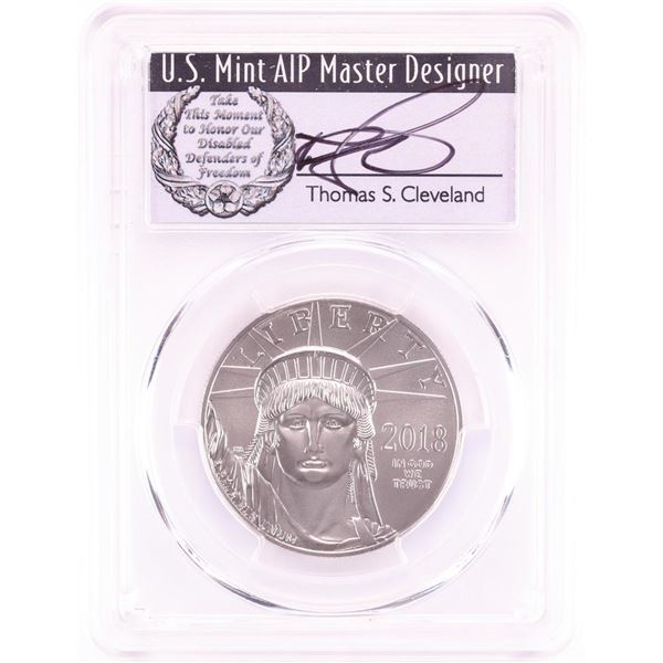 2018 $100 American Platinum Eagle Coin PCGS MS70 Cleveland Signature First Day of Issue