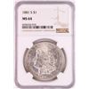 Image 1 : 1881-S $1 Morgan Silver Dollar Coin NGC MS64 Great Toning