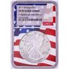 Image 1 : 2019-W $1 Proof American Silver Eagle Coin NGC PF70 Ultra Cameo Independence Day Flag