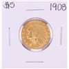 Image 1 : 1908 $5 Indian Head Half Eagle Gold Coin