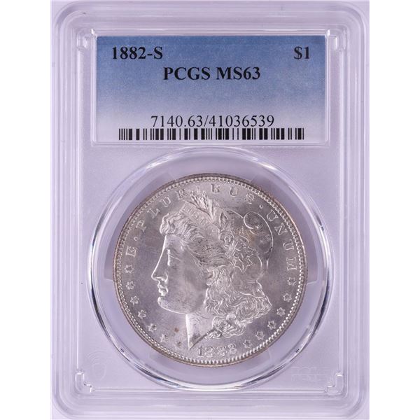 1882-S $1 Morgan Silver Dollar Coin PCGS MS63