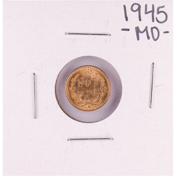 1945 Mexico Dos Pesos Gold Coin